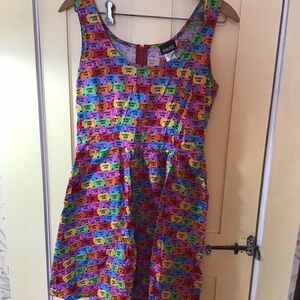 retrolicious admit one novelty ticket rainbow dress size small